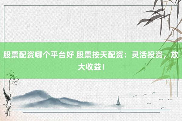 股票配资哪个平台好 股票按天配资：灵活投资，放大收益！