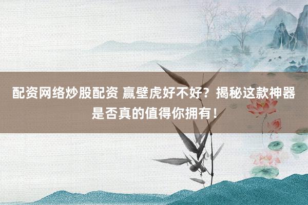配资网络炒股配资 赢壁虎好不好？揭秘这款神器是否真的值得你拥有！