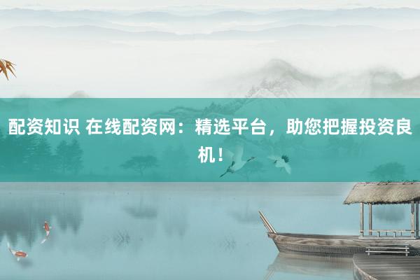 配资知识 在线配资网：精选平台，助您把握投资良机！
