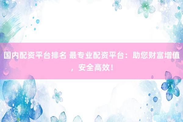 国内配资平台排名 最专业配资平台：助您财富增值，安全高效！