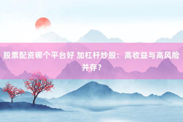 股票配资哪个平台好 加杠杆炒股：高收益与高风险并存？
