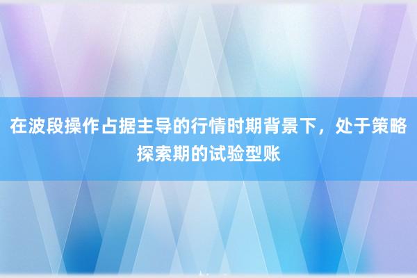 在波段操作占据主导的行情时期背景下，处于策略探索期的试验型账