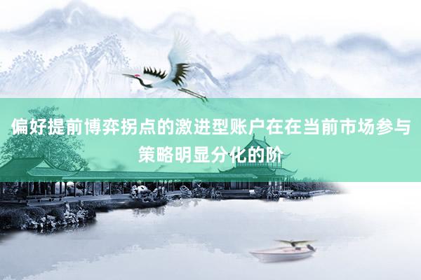 偏好提前博弈拐点的激进型账户在在当前市场参与策略明显分化的阶
