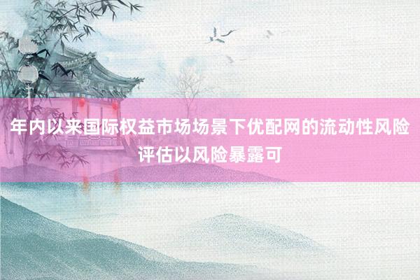年内以来国际权益市场场景下优配网的流动性风险评估以风险暴露可
